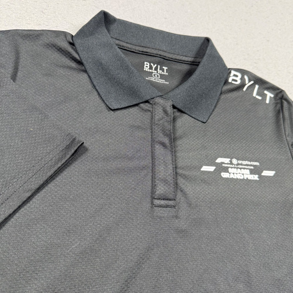 BYLT F1 Miami Grand Prix Polo Shirt Womens Small Black Formula 1 Racing Athletic